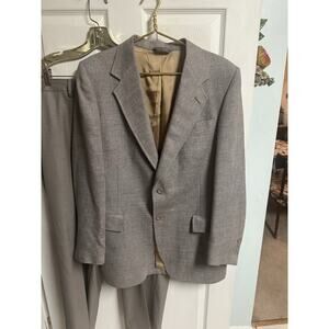 KUPPENHEIMER TWEED mens gray WOOL sport coat suit jacket 42L Haggar Pants 38x29